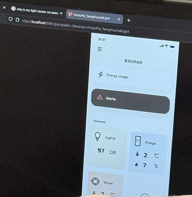 Here we fixed the light sensor data and it was working again and the alert was still showing up. Here you can also see that the OFF test was still not switching to ON when it was sensing light so I thought it might be time to look at some different ways to get this to work and stop using the range trigger because it was causing more problems then resolving them. Something to also note that is not in this picture was when the light number went to 100 it was cut off so I did have the text full working even for the light sensor data unless it was only displaying two digits.      